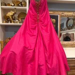 Maggie Sottero Fuchsia Strapless Gown